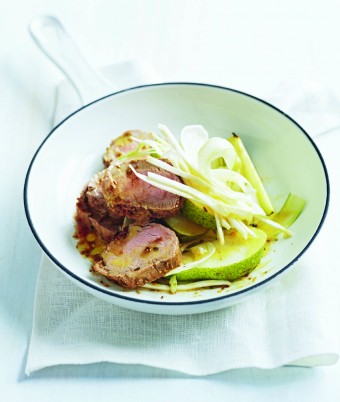 Salt-Roasted Pork with Fennel and Pear Salad