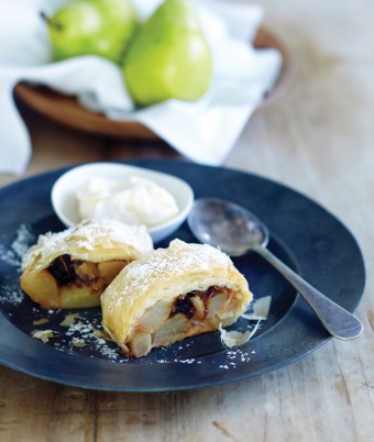 Packham's Triumph Pear and Cinnamon Strudel with Vanilla Bean Ice Cream
