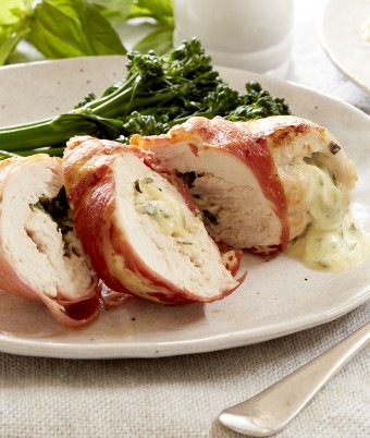 Prosciutto Wrapped Chicken with Mozzarella and Basil