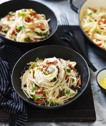 Easy Four Cheese Spaghetti Carbonara