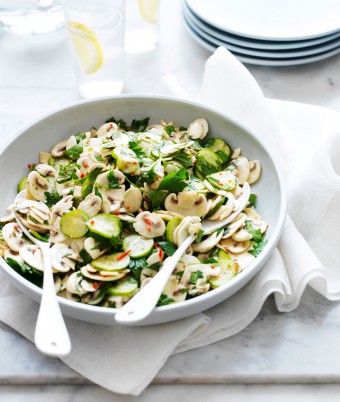 Lemon and herb mushroom salad 