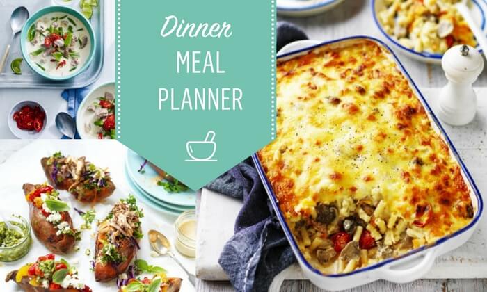 Dinner meal plan ideas for the week