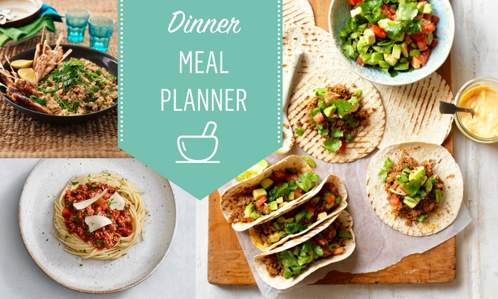 This easy to follow dinner meal plan includes seven easy dinner recipes and two delicious dessert recipes. 