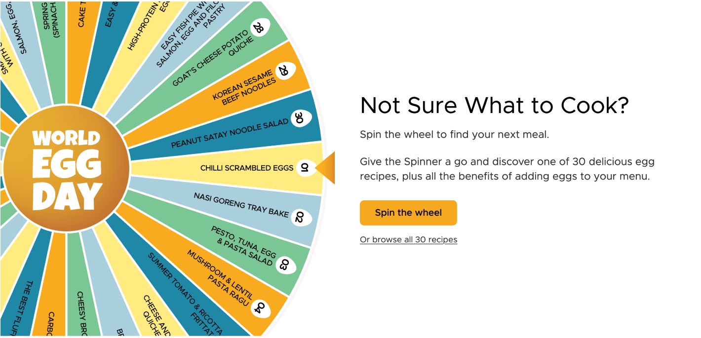 Australian Eggs World Egg Day recipe spinner Australian Eggs World Egg Day recipe spinner
