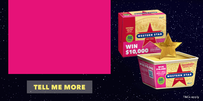 Win $10,000! Find a gold star in Western Star Butter