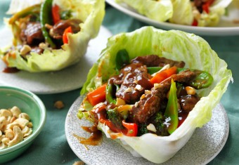 Beef and cashew lettuce cups recipe