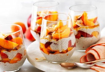 Nectarine and apricot coconut chia puddings 