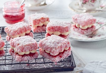 Pink Lamington Jelly Cakes. old fashioned Jelly Cake recipe