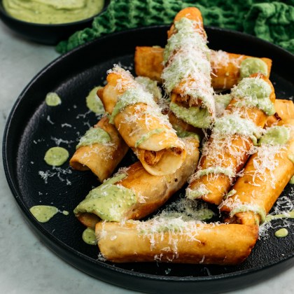 Chicken Taquitos with Green Salsa