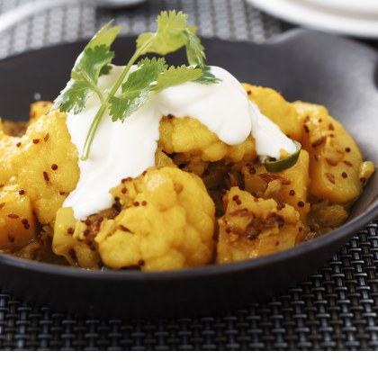 Indian Butter Spiced Potatoes and Cauliflower