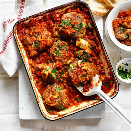 Slow-Baked Veal Shanks in Tomato Sauce