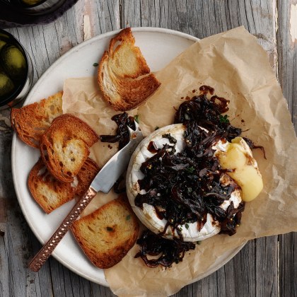 Baked Brie with Maple Bacon and Onion Jam