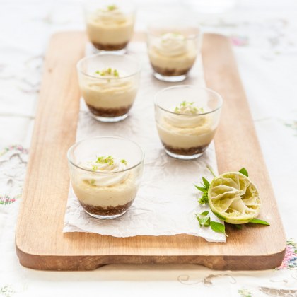 Steamed Ginger Nut and Lime Cheesecake Pots