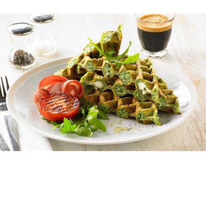 Danish Feta and Spinach Waffle