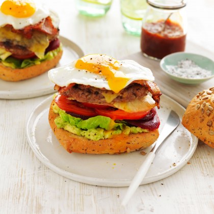 Bacon, Egg, and Avocado Burgers Recipe