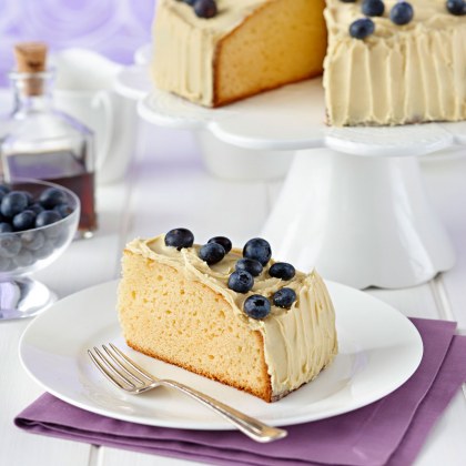 Rich White Chocolate Cake with Chocolate Maple Ganache and Blueberries