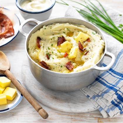 Cheese, Bacon and Chive Butter Mash