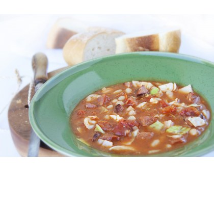 Chorizo, White Bean & Cabbage Soup