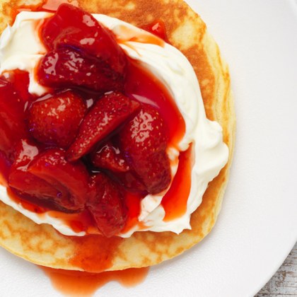 Cream Cheese and Strawberry Compote Pancake
