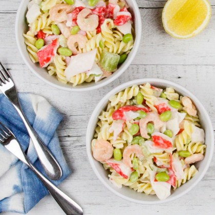 Seafood pasta salad