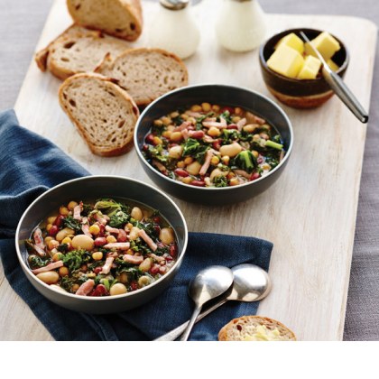 Quick and Hearty Ham, Bean and Kale Soup