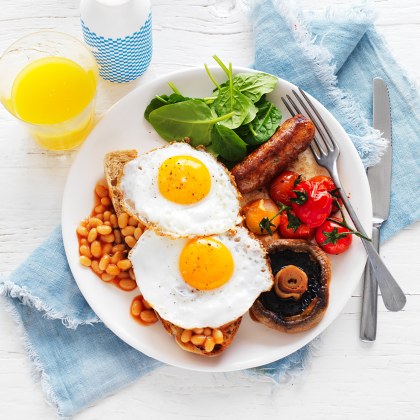 Healthy Big Breakfast with Fried Eggs