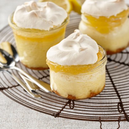 Baked Lemon Meringue Cheesecakes