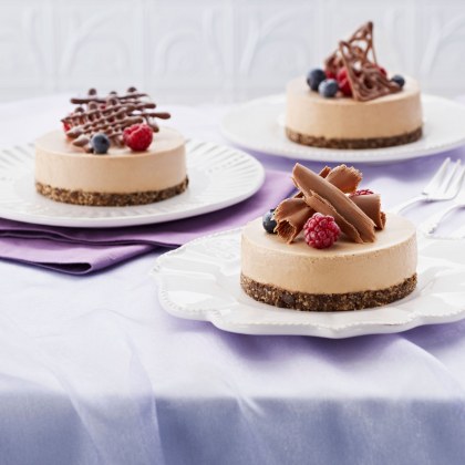 Mini Chocolate Cheesecakes with Berries