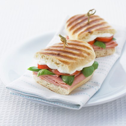 Ham, Tomato and Basil on Chargrilled Turkish Bread