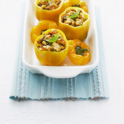 Capsicums with Tuna, Basil and Pine Nuts