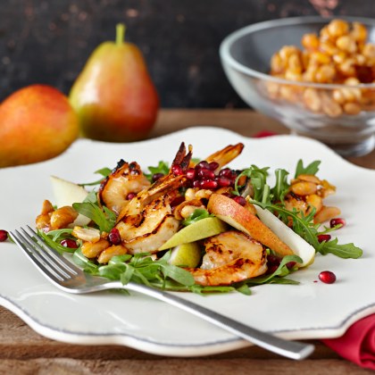 Prawn and Pomegranate Salad with Candied Peanuts