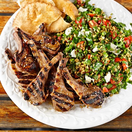 Za'atar Crusted Lamb Cutlets with Freekeh Tabbouleh