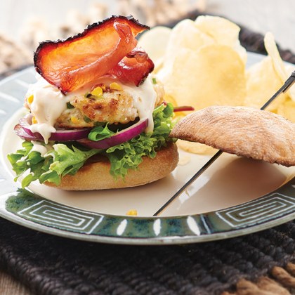 Chicken Burger with Maple Bacon