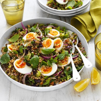 Fresh Freekeh Salad with Eggs