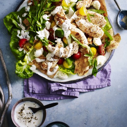 Fattoush and Chicken Warm Salad