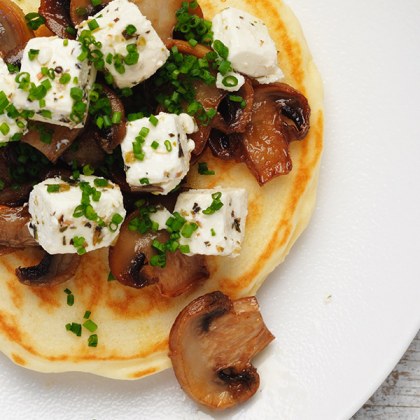 Mushroom and Fetta Pancakes
