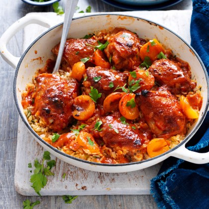 Easy One-pan Apricot Chicken and Rice