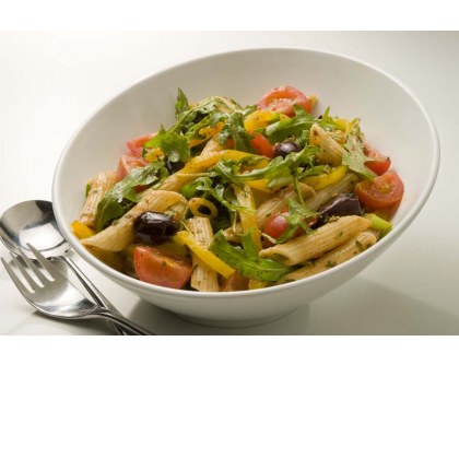 Mediterranean Pasta Salad with Basil and Garlic