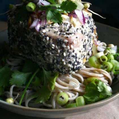 Poppy and Sesame Seed Tuna with Soba Noodles