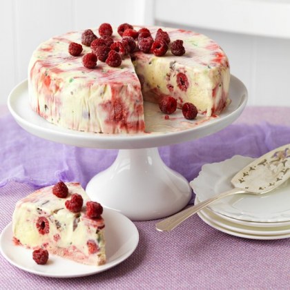 Raspberry Ripple & Peppermint Crisp Ice-Cream Cake