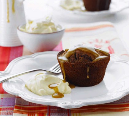 Chocolate Date Puddings with Caramel Sauce
