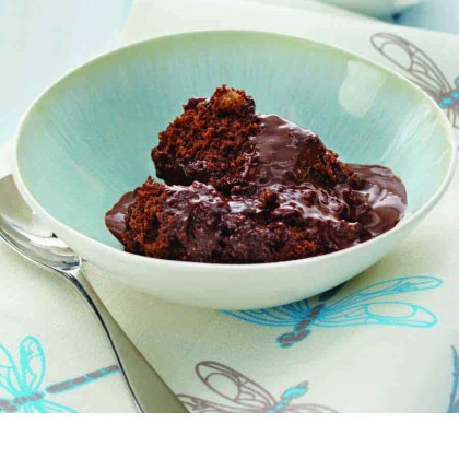 Chocolate Walnut Brownie Pudding
