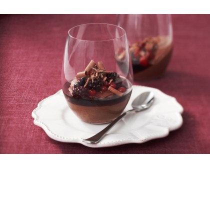 Silken Chocolate Pots with Shiraz Syrup