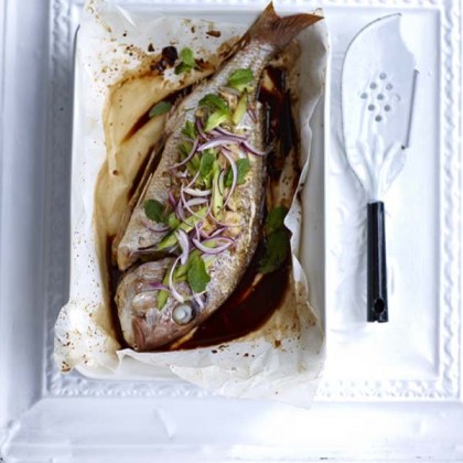 Soy-baked Whole Snapper