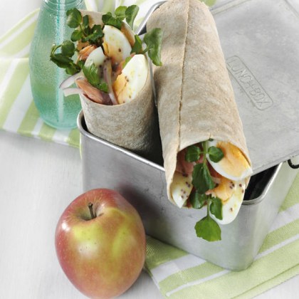 Egg, Smoked Trout and Rocket Wrap