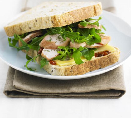 BBQ Chicken Sandwich with Swiss Cheese