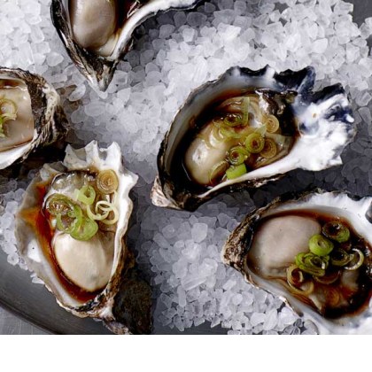 Oysters with a Lemongrass and Sesame Soy Dressing