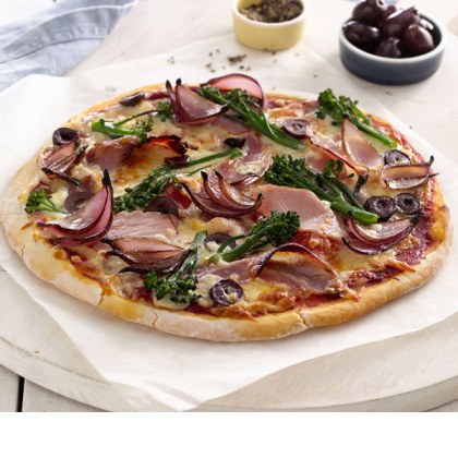 Pancetta, Balsamic Onion and Broccolini Pizza