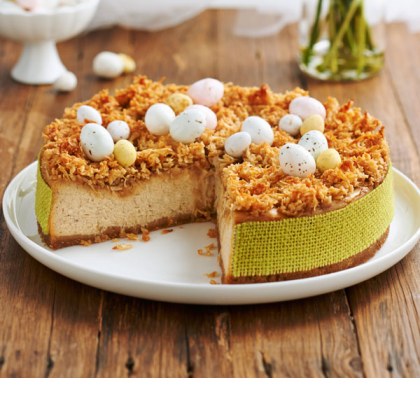 Baked Vanilla Spice Cheesecake with Coconut Topping
