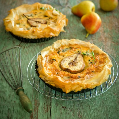 Pear and Blue Cheese Filo Tarts